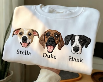 Personalisiertes Haustier-Sweatshirt mit Rundhalsausschnitt, personalisiertes Haustier-Gesicht-Sweatshirt von Ihrem Foto, Varsity-Sweatshirt, Geschenk für Hundeliebhaber