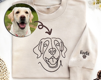 Custom Embroidered Dog Hoodie,Personalised one-line Pet Sweatshirt,Dog Mom Sweater,Cat Sweater,Custom Gifts For Dog Owners,Christmas gifts