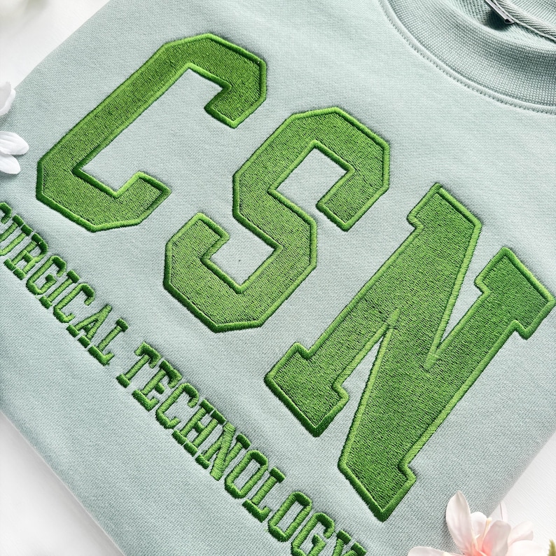 Custom Filled Embroidered Varsity Crewneck, Embroidery Crewneck, Embroidered Sweatshirt, university sweaters, personalized sweatshirt image 7