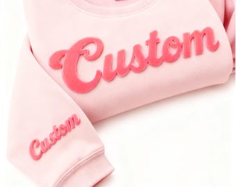 Personalized Puff Print Sweatshirt,Custom 3D Raised Text Hoodie,Embossed Mascot Shirt, Metallic Puff Print, Puff School Sports