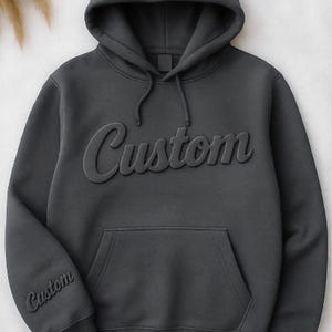 Custom Puff Print Team Name Sweatshirt, Embossed Mascot Sweatshirt, Custom School Mascot Sweatshirt, Gift Idea, Metallic Puff Print