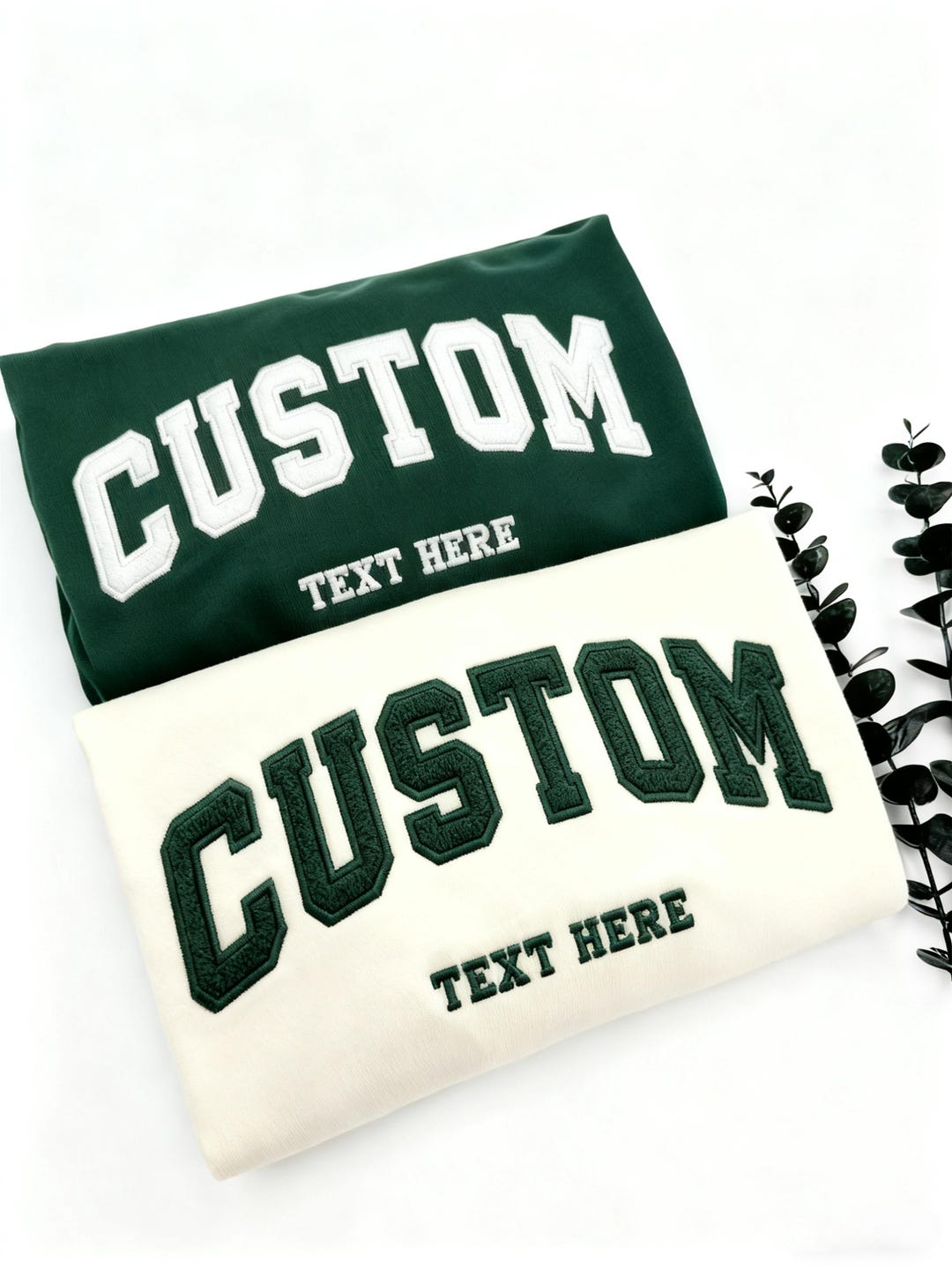 Custom Filled Embroidered Varsity Crewneck, Embroidery Crewneck, Embroidered Sweatshirt, u