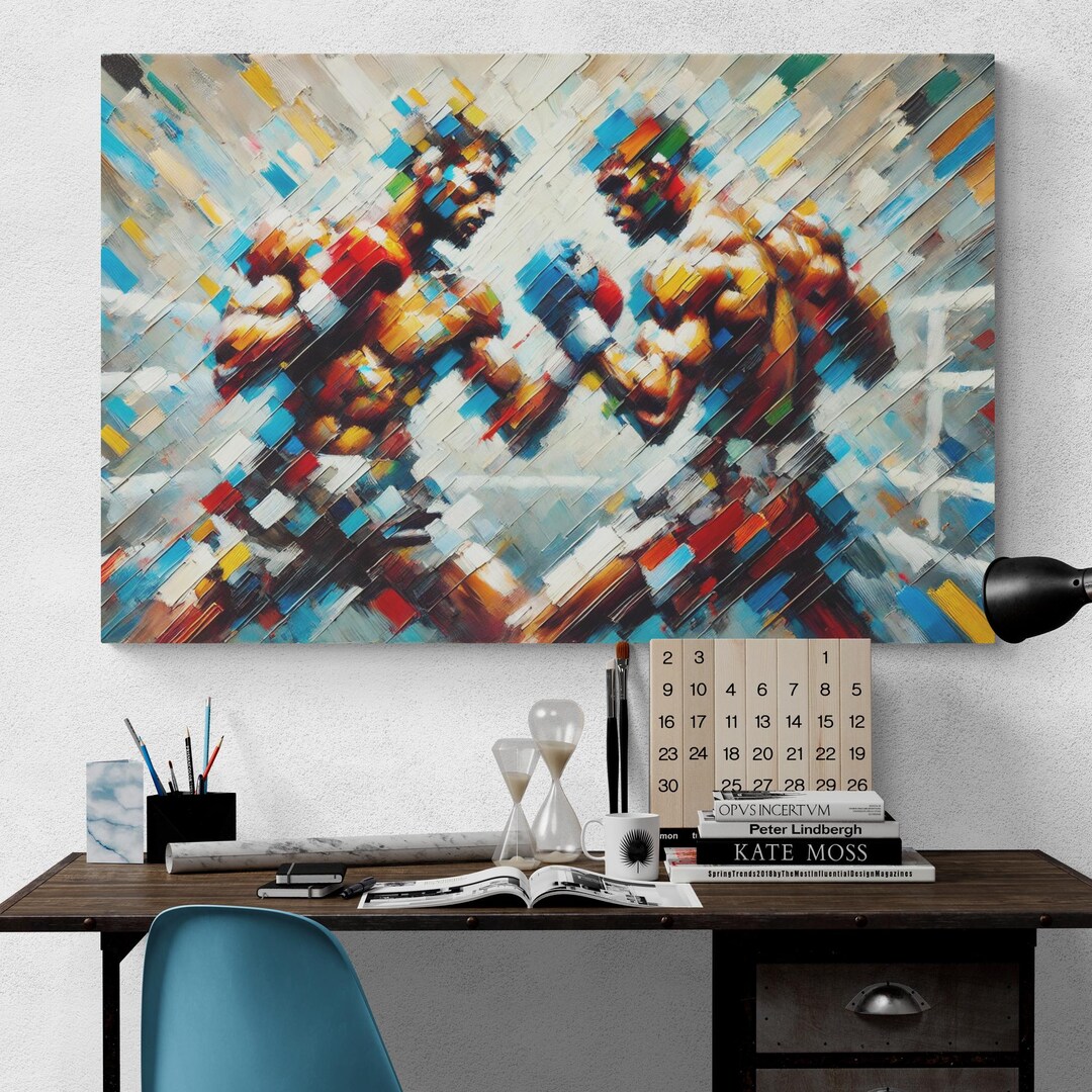 Tableau Canvas Art Graffiti Moderne - Rocky Balboa Abstract - Déco Murale Street Art