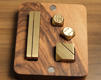 Brass Desk Gift Set: Personalized Walnut & Leather Executive Office Decor