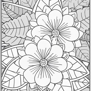 Flower Coloring Pages, Printable Coloring Pages. Coloring Book-pdf download.