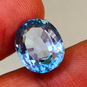 7.50 Cts Oval Blue Topaz Gemstone: 13x10mm Loose Stone