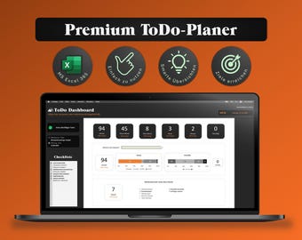 MS Excel Template ToDo Planner | Calendar | Checklist | Kanban, Jour Fixe, Meeting Planner | Performance Booster | German