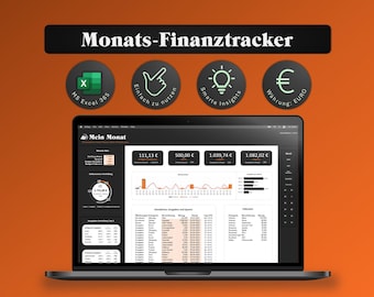 MS Excel template financial tracker | monthly planner | budget planner | income, expenses, savings | personal finances | household book | german