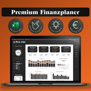MS Excel テンプレート財務追跡 |予算プランナー |収入、支出、資産、貯蓄 |  パーソナルファイナンス |家計簿 |ドイツ語