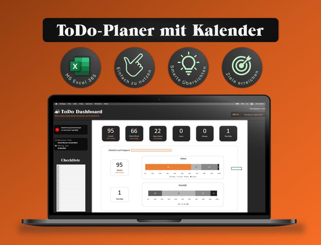 MS Excel Template Todo Planner | Calendar | Basic Organization ...