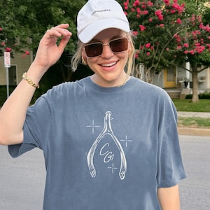 Wishbone-shirt | Grijs T-shirt met grafische print | Muziekteksten merchandise | Cadeau voor ventilator | Comfortkleuren Oversized