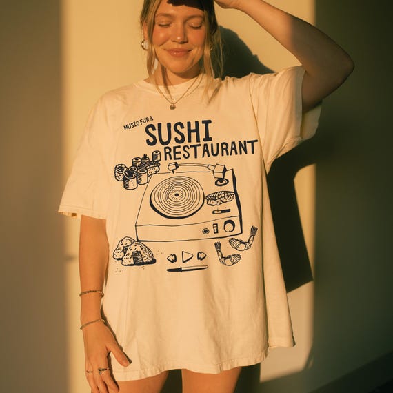 Music For Sushi Restaurant Shirt | Harry Doodle Style Graphic Tee | Music Lyrics Merch | Gift for Fan | Comfort Colors Oversized