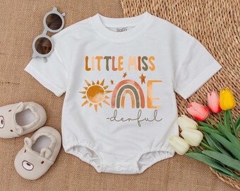 Little Miss Onederful Romper, Miss Onederful First Birthday Outfit Girl, 1st Birthday Outfit, Boho Birthday Cake Smash Outfit,Pastel Rainbow