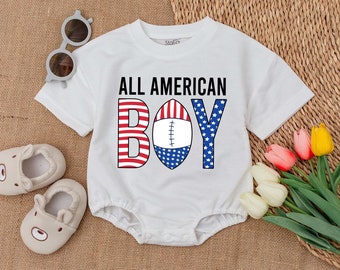 All American Boy Romper, Newborn Independence Day Outfits, Patriotic Day Clothes, Retro 4th Of July Bodysuit, Memorial Day, USA Baby Romper