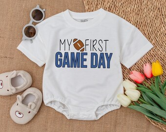 My First Game Day Baby Romper, My First Football Season, Fall Baby Boy Clothes, Game Day Vibes, Football Season, Oversized Sweatshirt Romper