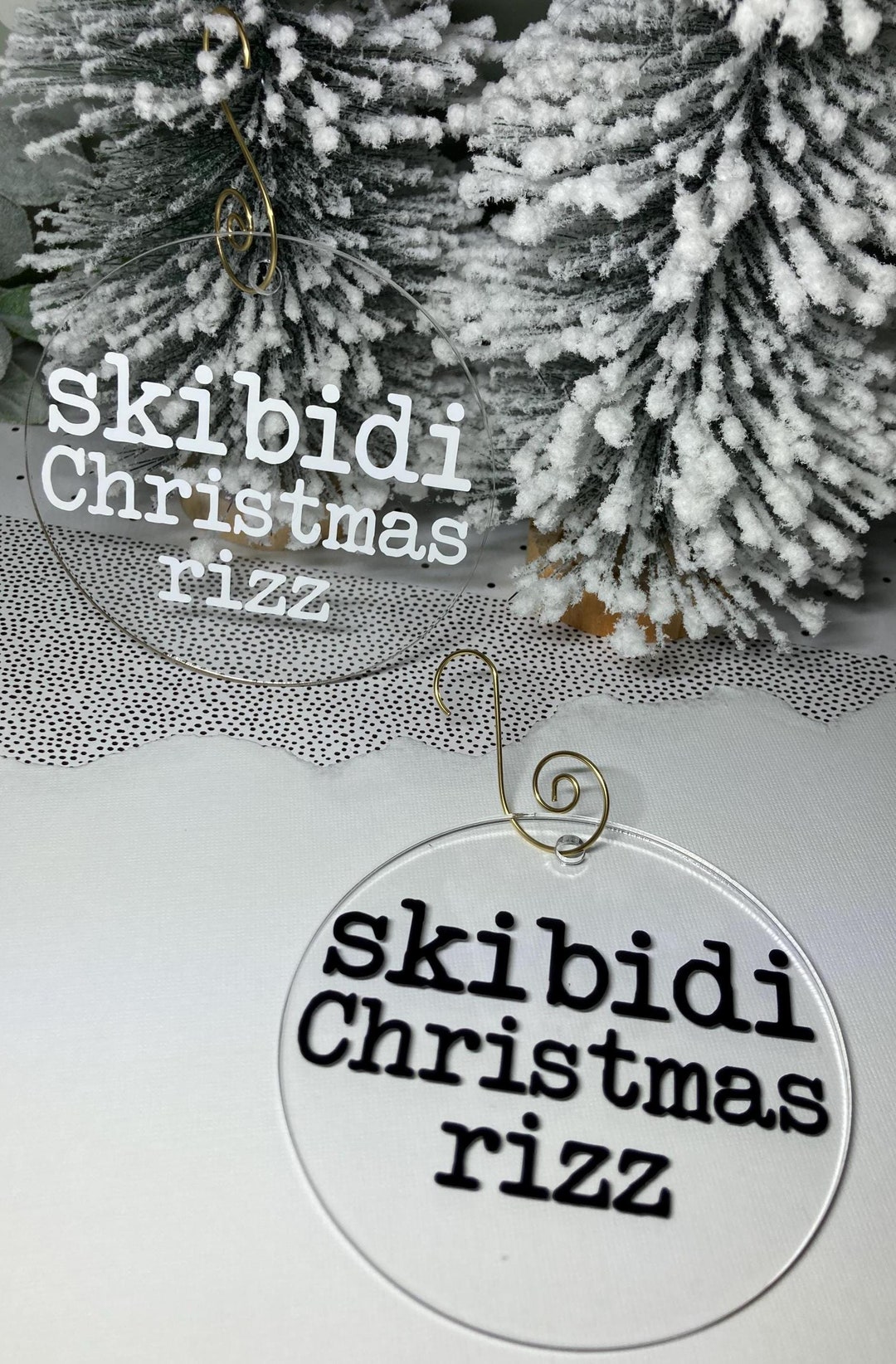 Ornament Rizz Skibidi Christmas Rizz Acrylic Ornament - Etsy