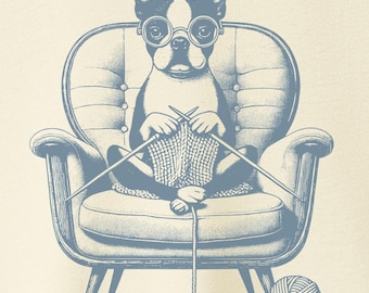 T-shirt en tricot Boston Terrier : cadeau en tricot, sweat-shirt ou sweat à capuche ou t-shirt Taco Dog