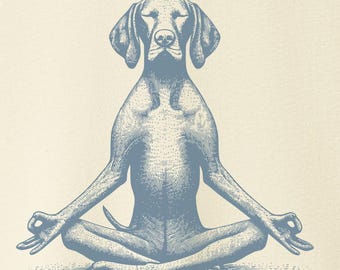 Vizsla Shirt Vintage Dog Yoga Shirt Meditation TShirt Lotus Dog, Vizsla Gift Dog Gifts, Viszla Dad, Vizsla Mom, The Unruffled