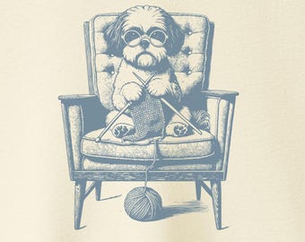 Camiseta de punto Shih Tzu: Sudadera, sudadera con capucha o camiseta tejida para regalar Taco Dog