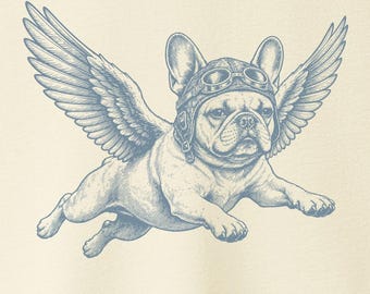 Camiseta de Bulldog Francés Frenchie con Riesgo de Vuelo - Camiseta de Perro Volador Sudadera Sudadera Taco Dog