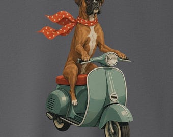 Camiseta Boxer Vintage Scooter - Camiseta Perro Sudadera Sudadera Taco Perro
