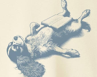 Cavalier King Charles Spaniel Shirt: Funny Book Reading Dog Tee