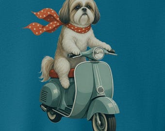 Camiseta vintage de Shih Tzu para scooter - Camiseta de perro, sudadera con capucha, Taco Dog