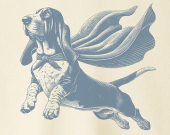Camiseta Basset Hound Flying Cape - Sudadera con capucha para perro Taco Dog