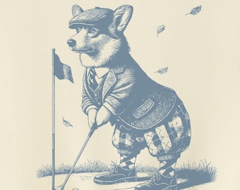 Corgi, camiseta de golf, camiseta vintage para perro, camiseta para perro golfista, regalo de golf para mamá Corgi, regalo de golf para papá, regalos de Corgi, perro golfista Corgi escocés, regalo para él