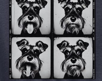 Schnauzer T-Shirt, Photobooth Sweatshirt, Funny TShirt, Funny Dog Shirt, Vintage Dog Shirt, Photo Booth Schnauzer, Dog Mom, Dog Dad