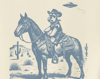 Schnauzer, Cowboy Schnauzer, Vintage Dog TShirt, Schnauzer Mom, Funny Dog Shirt, Schnauzer Gift, Desert Horse, Cactus Horseback Dog, UFO