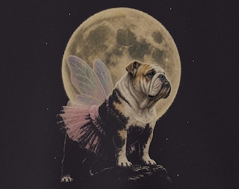 English Bulldog Fairy Moon T-Shirt - Funny Bulldog Shirt Sweatshirt Taco Dog