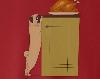 Pug Thanksgiving Turkey T-Shirt - Dog Shirt Sweatshirt Hoodie Taco Dog