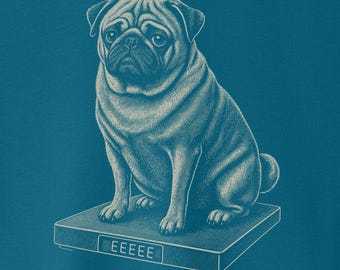 Pug Overweight Scale T-Shirt - Dog Shirt Sweatshirt Hoodie Taco Dog