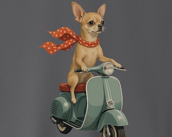 Chihuahua Vintage Scooter T-Shirt - Dog Shirt Sweatshirt Hoodie Taco Dog