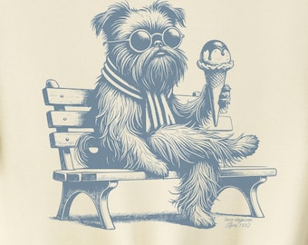 Brussels Griffon, Griff Shirt, Griffon Ice Cream TShirt, Vintage Dog T-Shirt, Griff Mom, Brussels Griffon Dad, Brussels Griffon Gift