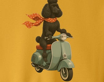 Camiseta vintage de caniche con scooter - Camiseta de perro, sudadera con capucha, Taco Dog