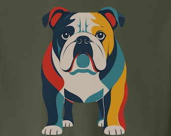 English Bulldog Color Block T-Shirt - Dog Shirt Sweatshirt Hoodie Taco Dog