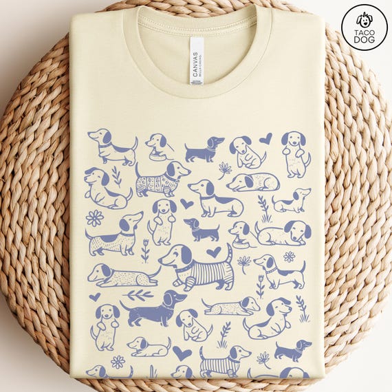 Dachshund Shirt, Vintage Dog T-Shirt, Retro Doxie TShirt, Weenie Mom, Funny Dog Shirt, Doxie Dad, Wiener Dog, Doodles, Sausage Dog