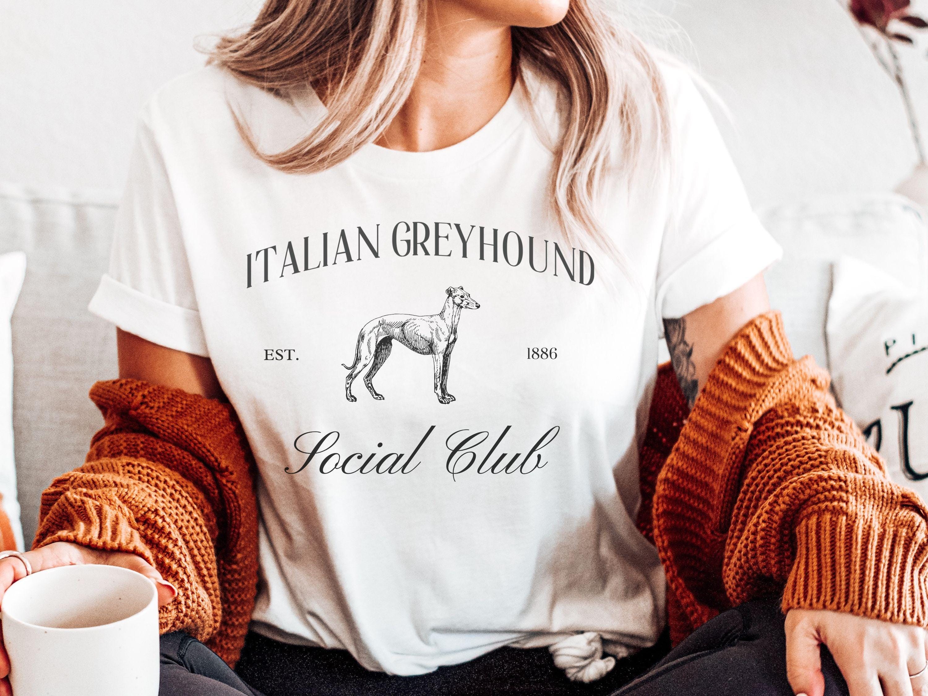 イタリアン・グレイハウンド・ソーシャルクラブTシャツ：軽量コットン 