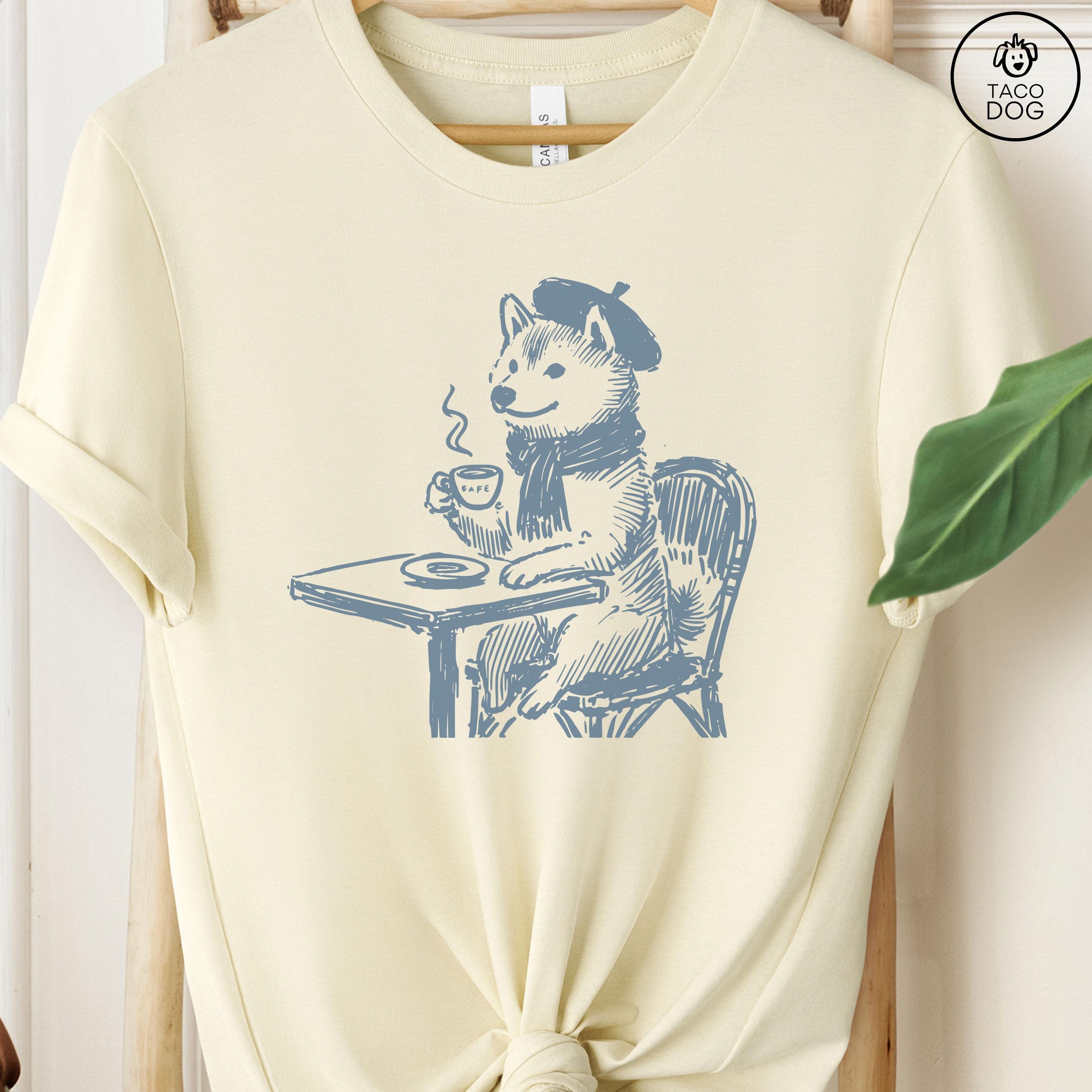 柴犬パリ、ヴィンテージ犬シャツ、おもしろTシャツ、おもしろ犬シャツ