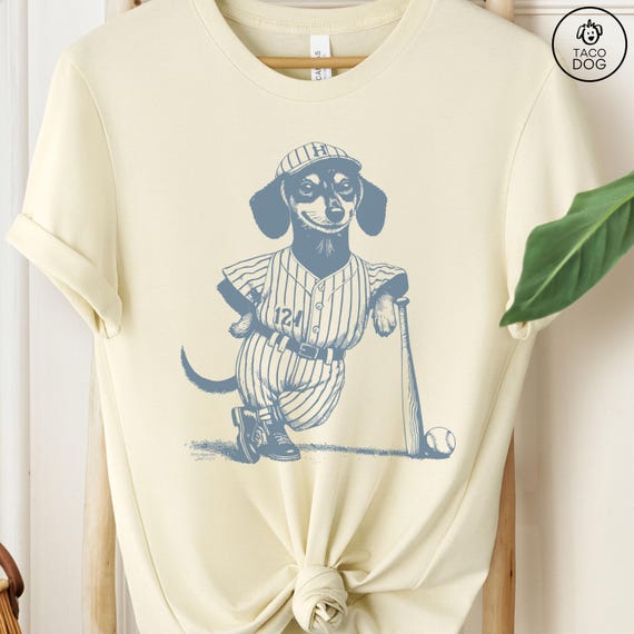 Dachshund, Wiener Dog Shirt, Weenie Baseball Shirt, Vintage Dog T-Shirt, Weenie Mom, Doxie Dad, Dachshund Gift, Sausage Dog Tshirt