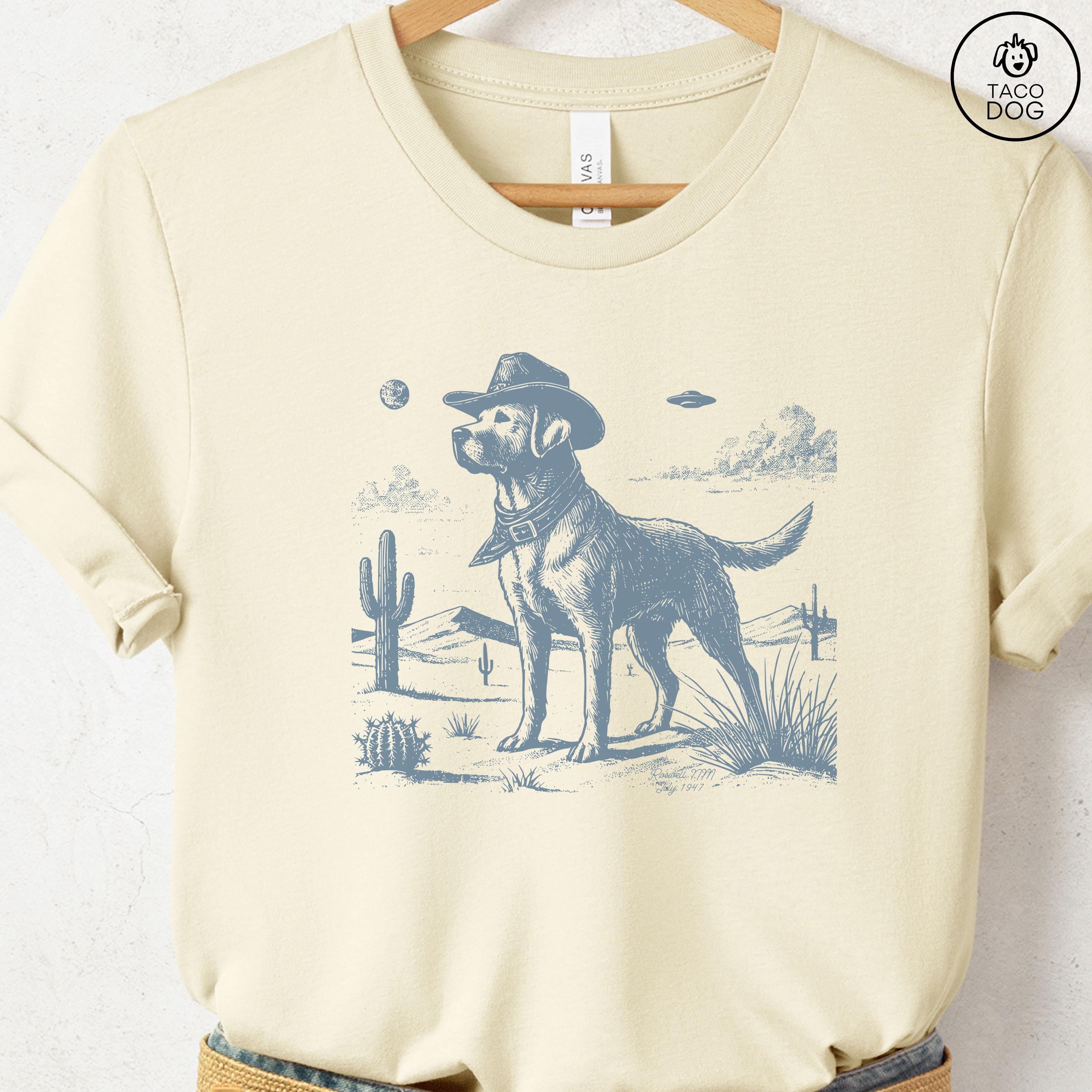 Labrador Retriever Shirt, Vintage Dog Shirt, UFO Western Shirt