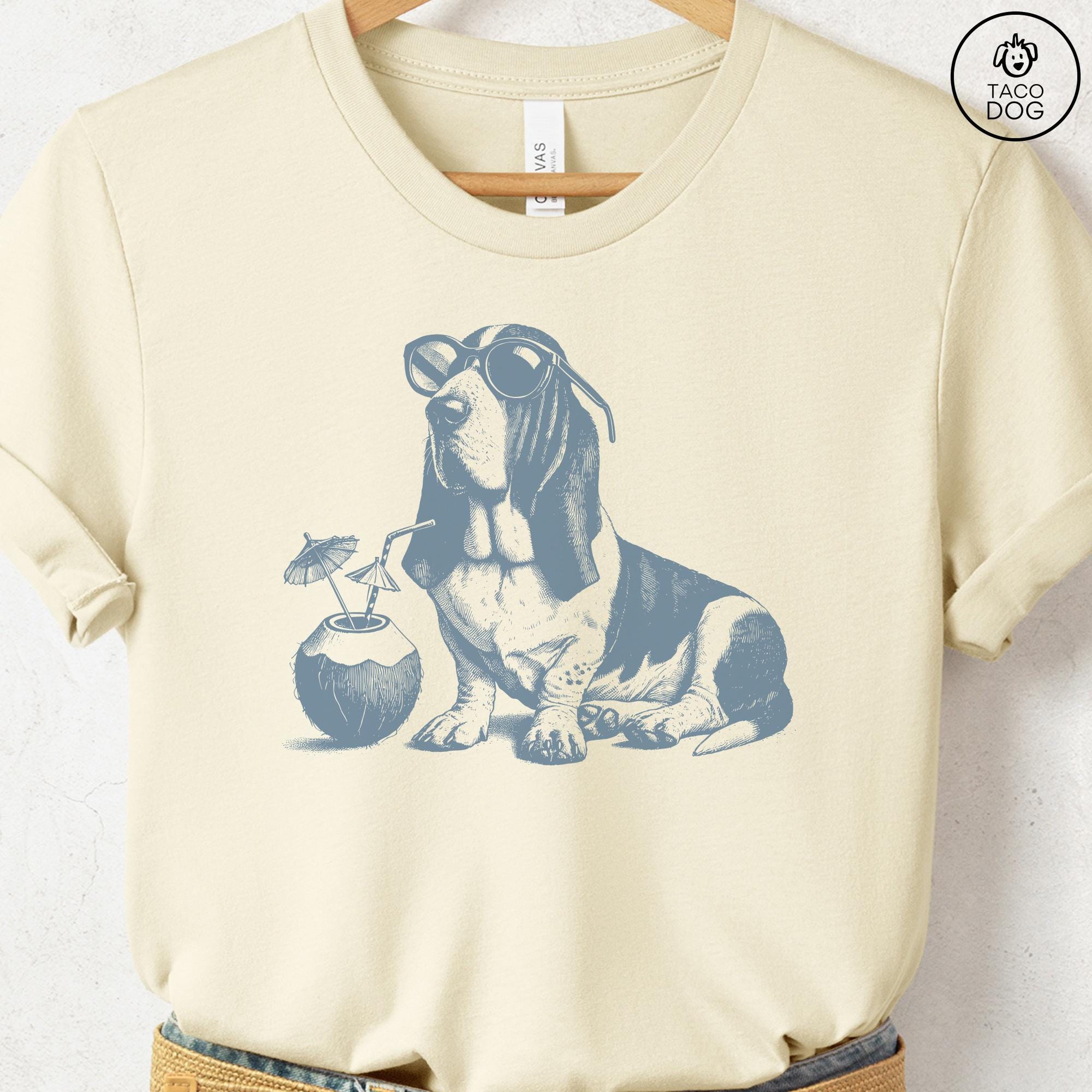 Basset Hound Vacation Shirt: Dog Gift Sweatshirt or Hoodie or Tee