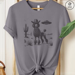 Poodle Shirt, Poodle Vintage Shirt UFO Western Shirt, Retro T-Shirt, Cowboy TShirt, Wild West, Dogful DogMom, Dogfulness Shirting Storm TShirt