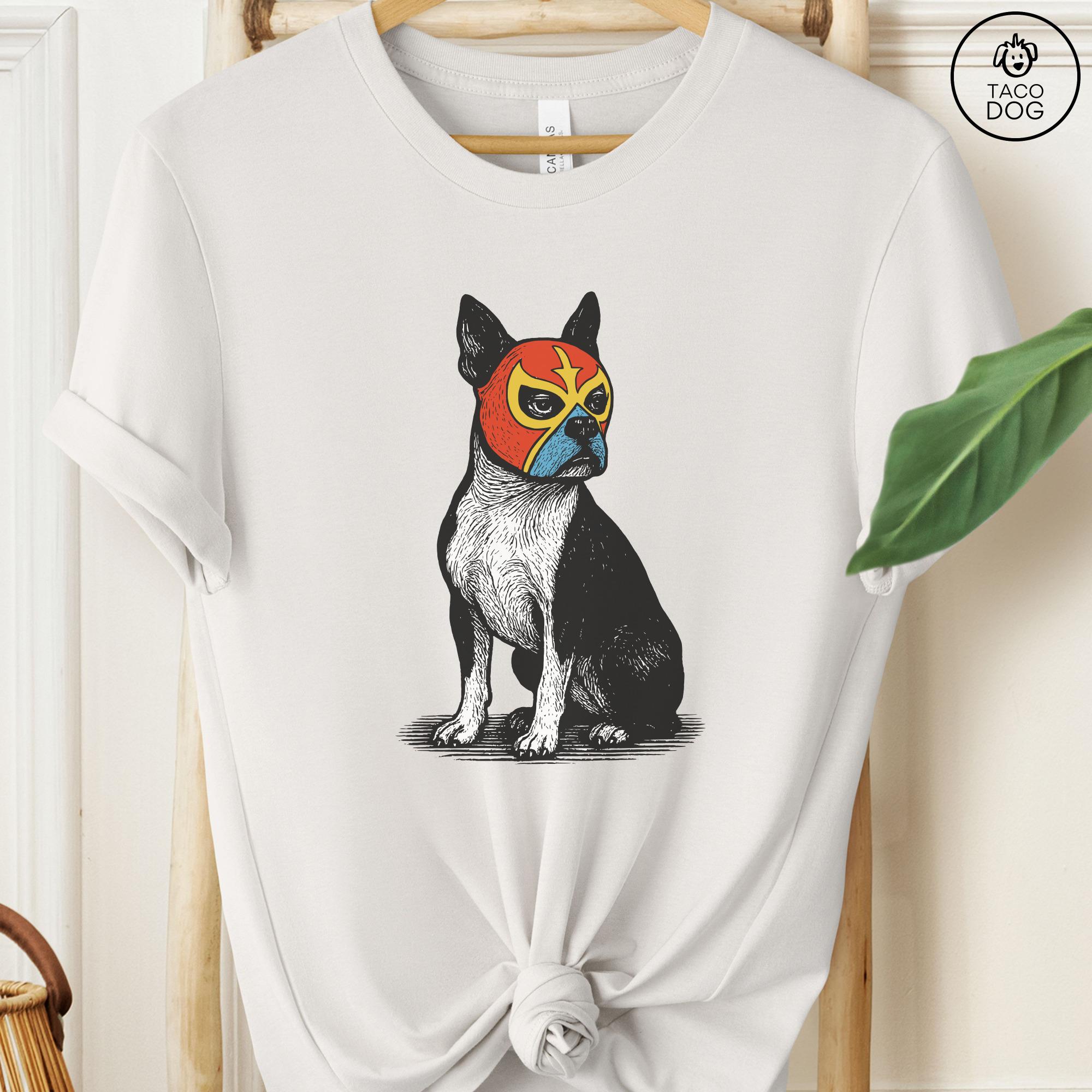 Boston Terrier Luchador Dog Shirt: Funny Lucha Libre Tee