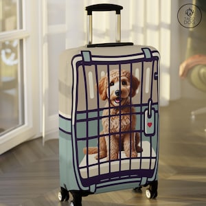 Aangepaste bagagehoes, gepersonaliseerde hondenkofferhoes, bagage, koffer, reisaccessoires, bagagebeschermer, hond moeder, hond vader