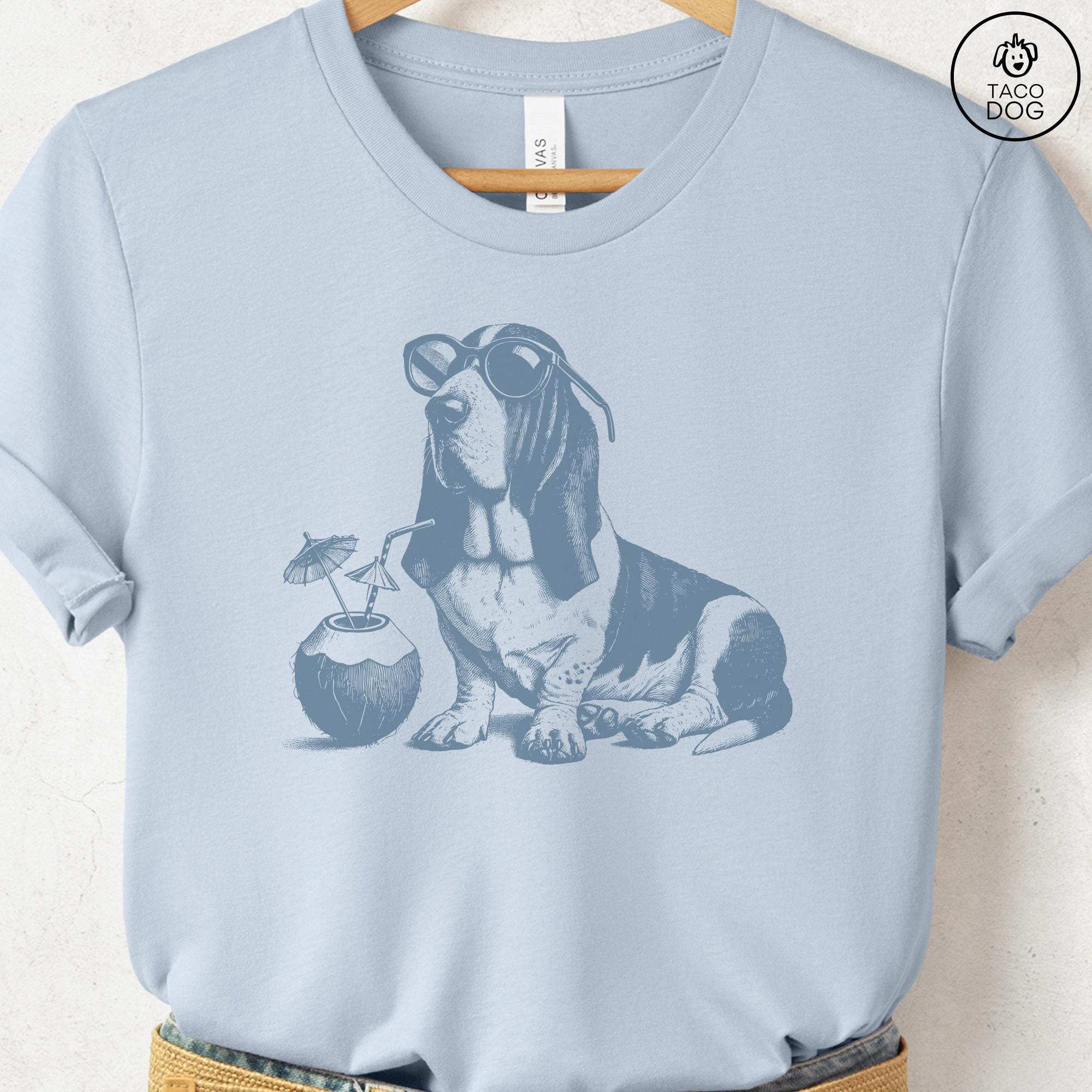 Basset Hound Vacation Shirt: Dog Gift Sweatshirt or Hoodie or Tee