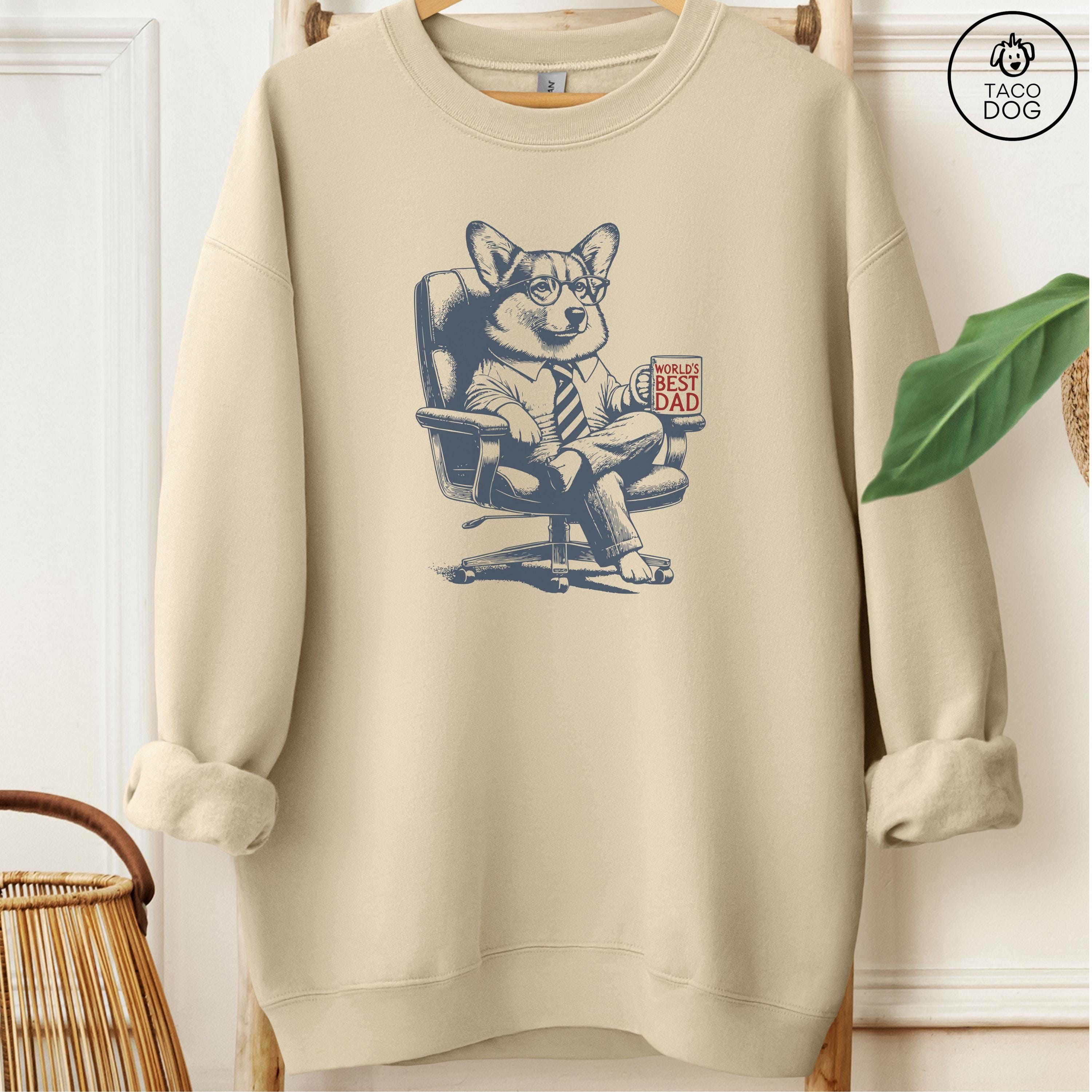 コーギーパパマグTシャツ：コーギーギフトスウェットシャツ、パーカー