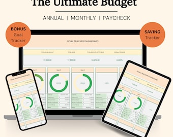 Annual and Monthly Ultimate Budget/Finance Tracker Spreadsheet | Bill Tracker, Saving tracker, Subscription Tracker | Google Sheets Mode